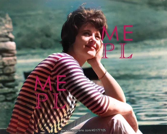  : Woman relaxing in stripy top