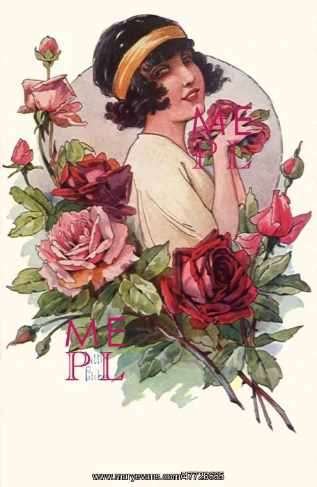  : Woman with Roses