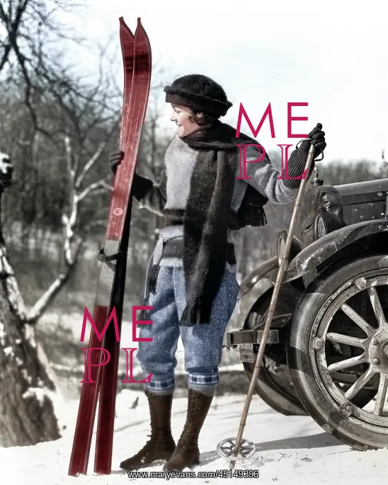 : Woman in Scarf Hat and Boots Standing in Front : Woman in Scarf Hat and Boots Standing in Front