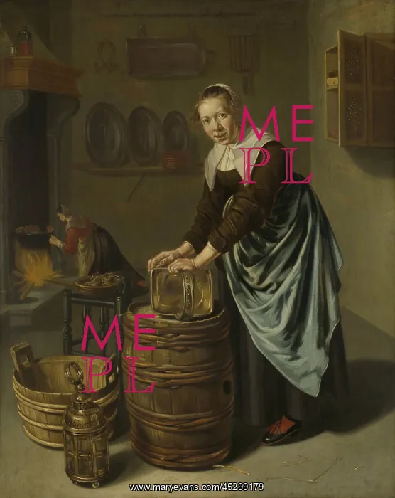 : Woman Scouring a Vessel : Woman Scouring a Vessel