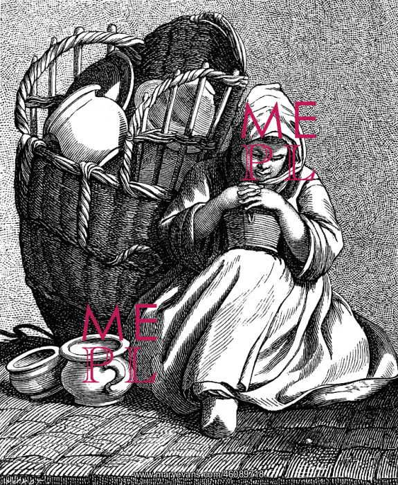 : Woman selling pottery : Woman selling pottery