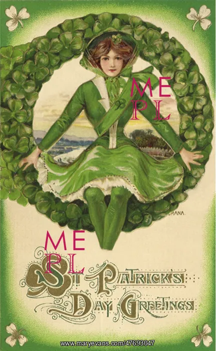  : Woman and Shamrocks