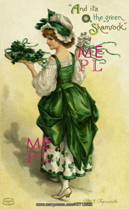  : Woman and Shamrocks