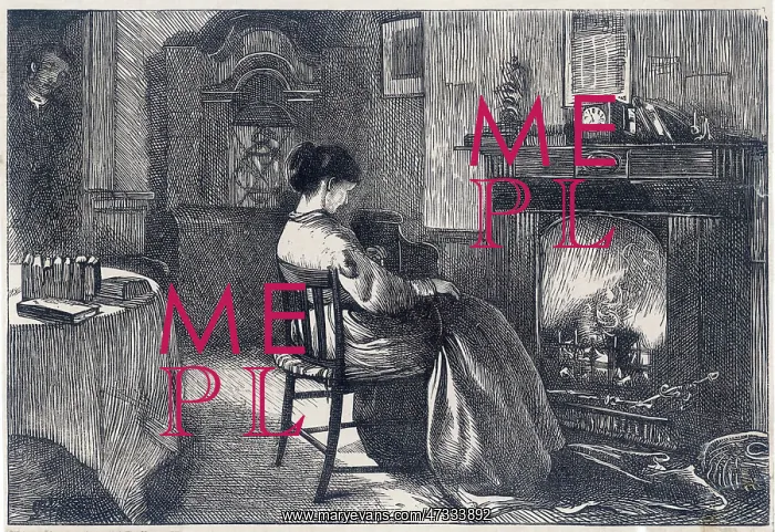  : WOMAN SITS BY FIRE 1867