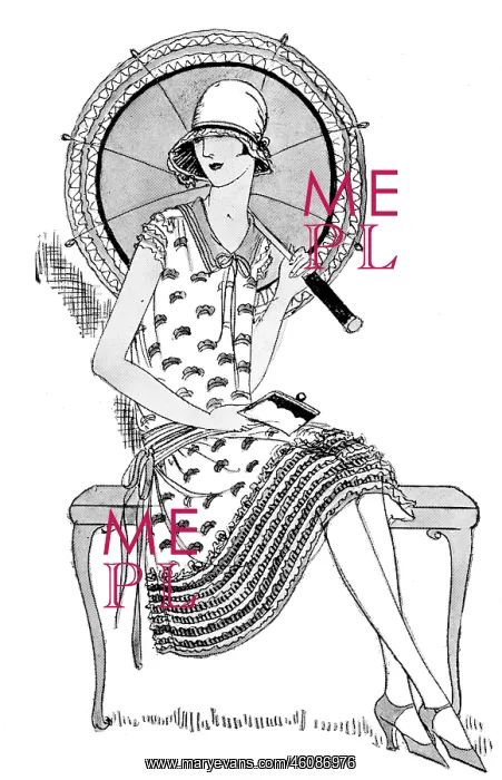 : Woman sits with parasol : Woman sits with parasol