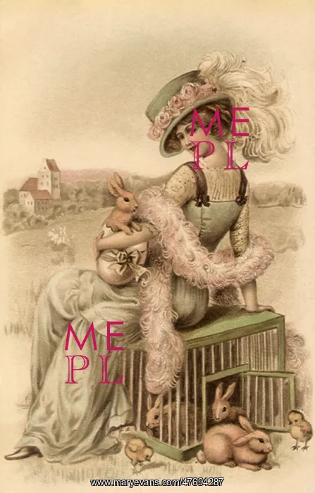  : Woman sitting on a Cage of Rabbits
