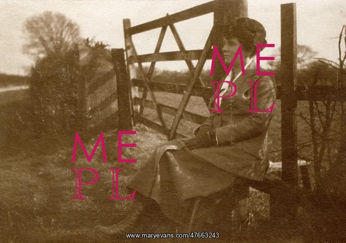  : Woman sitting on a stile by a five-bar gate