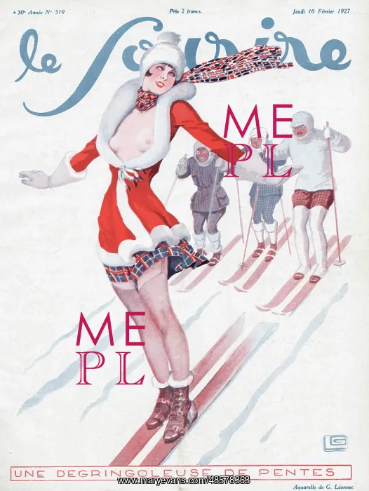 : Woman skier and her admires! : Woman skier and her admires!