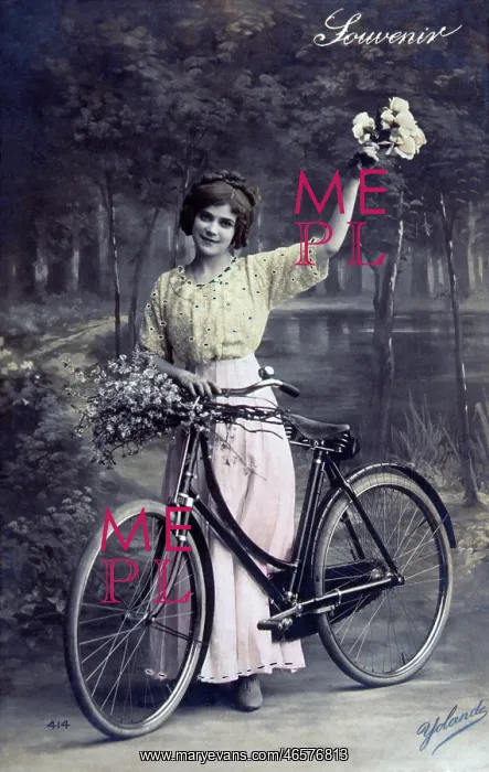  : Woman Standing with Bicycle