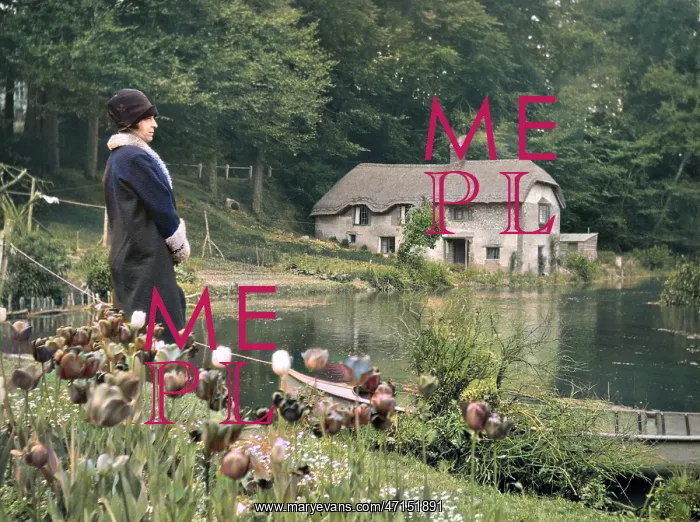 : Woman standing by a lake : Woman standing by a lake