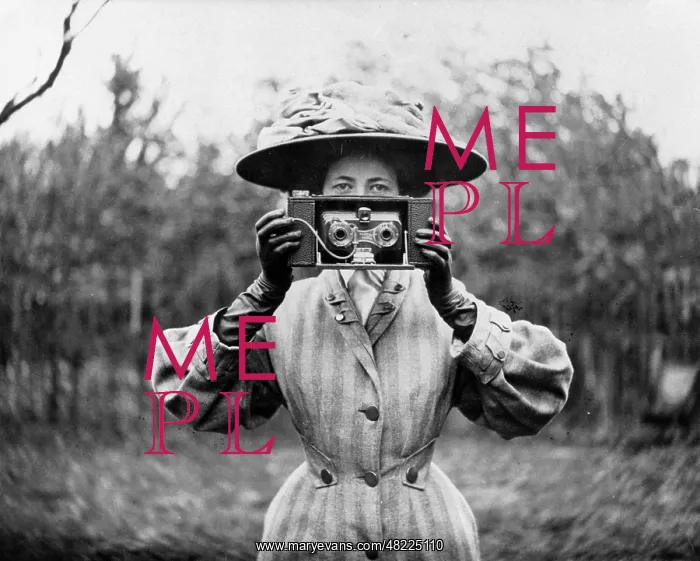: Woman with a stereo camera : Woman with a stereo camera