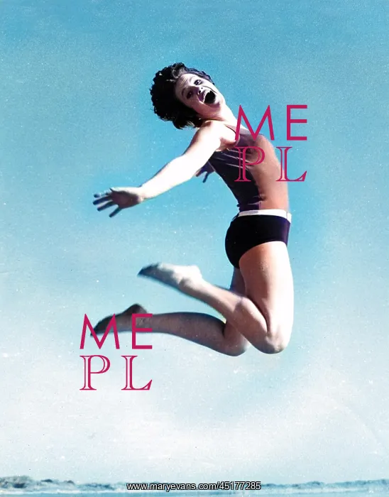  : Woman in swimsuit jumping