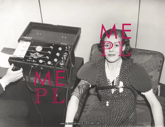 : Woman taking a polygraph test : Woman taking a polygraph test