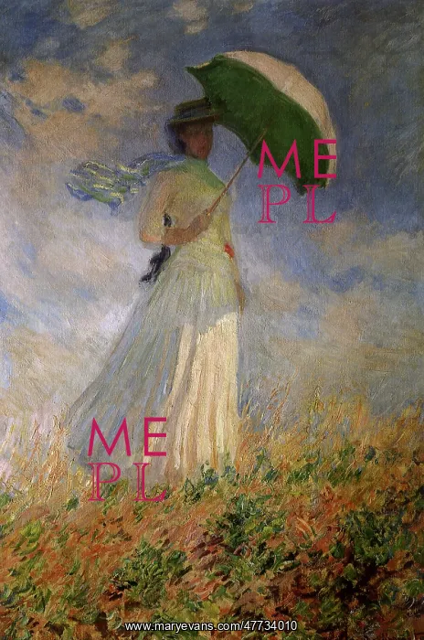 : Woman with Umbrella Turned to the Right, by Monet : Woman with Umbrella Turned to the Right, by Monet