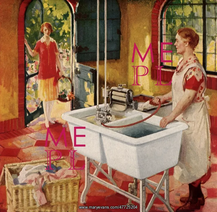 : A Woman uses a Four Way Laundry Tray