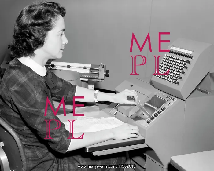 : Woman Using An Ibm Cardotype Accounting Machine : Woman Using An Ibm Cardotype Accounting Machine