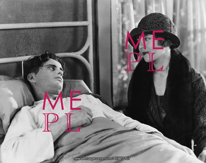 : Woman visiting sick man : Woman visiting sick man