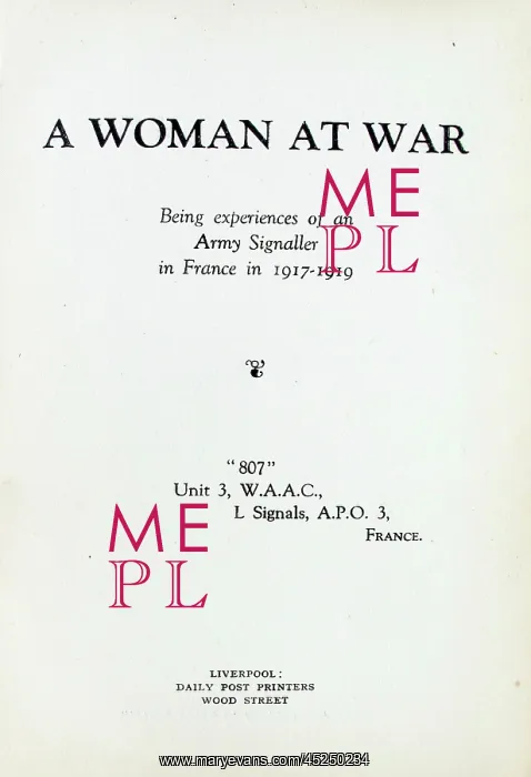 : A Woman At War - WWI : A Woman At War - WWI