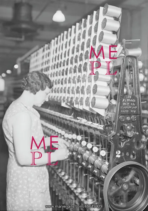 : Woman warpfilling thread on a loom, 1936 : Woman warpfilling thread on a loom, 1936