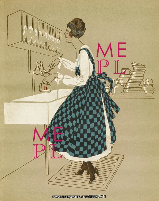 : Woman washing up, WW1 : Woman washing up, WW1