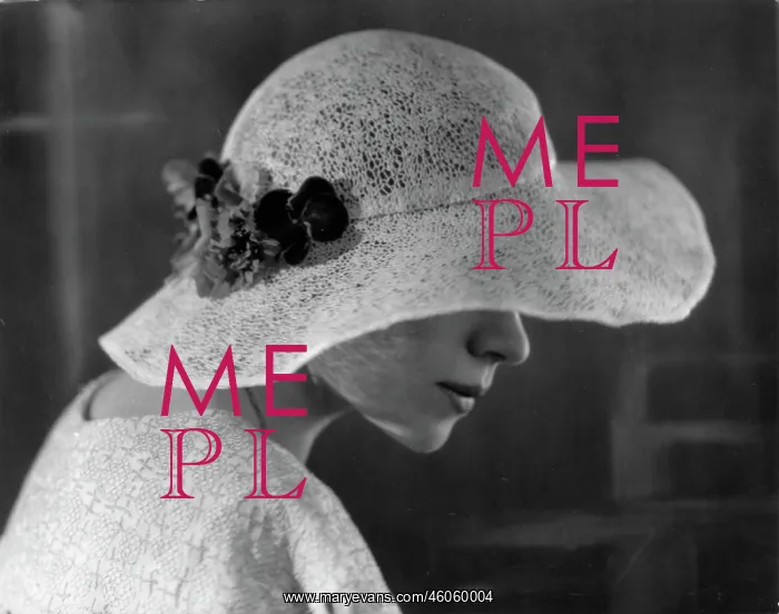 : Woman wearing lace hat : Woman wearing lace hat
