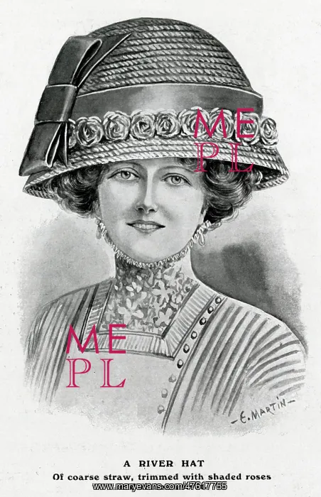 : Woman wearing river hat : Woman wearing river hat