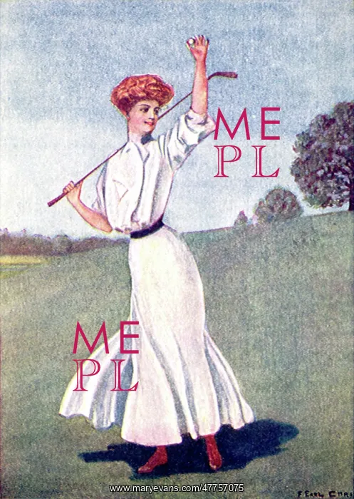 : Woman in white holding up tiny golf ball of the golf course : Woman in white holding up tiny golf ball of the golf course
