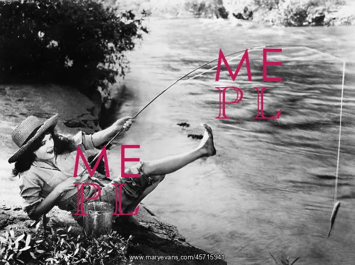: Woman who caught a small fish falling over backwards : Woman who caught a small fish falling over backwards