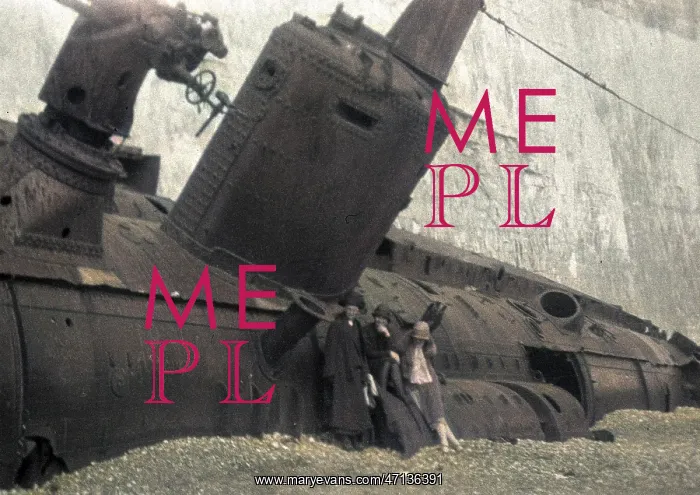 : Three women with beached submarine : Three women with beached submarine