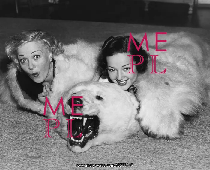 : Women with bear rug : Women with bear rug