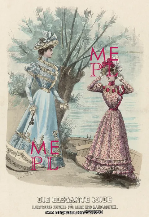 : TWO WOMEN BOATING 1897 : TWO WOMEN BOATING 1897