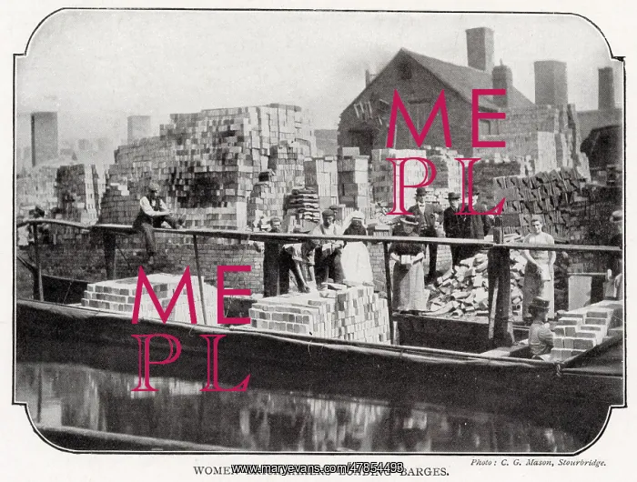 : Women brickmakers loading barges : Women brickmakers loading barges