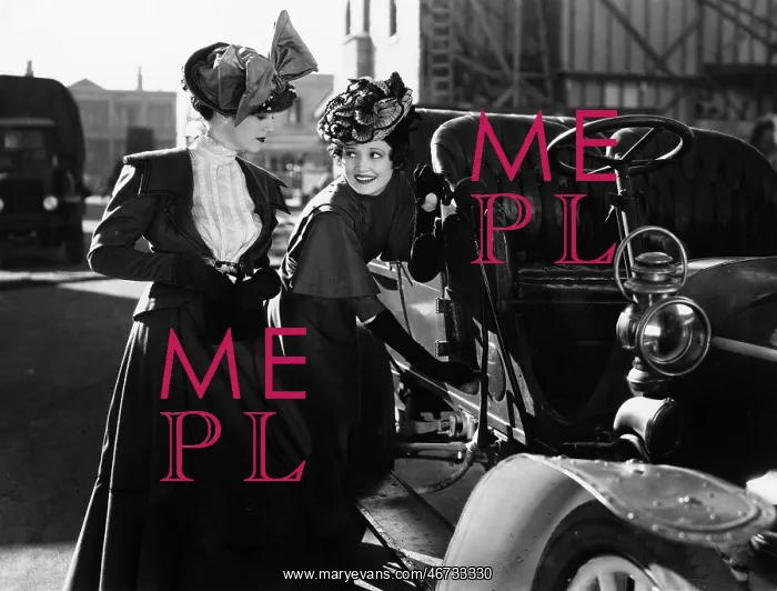 : Two women with car : Two women with car