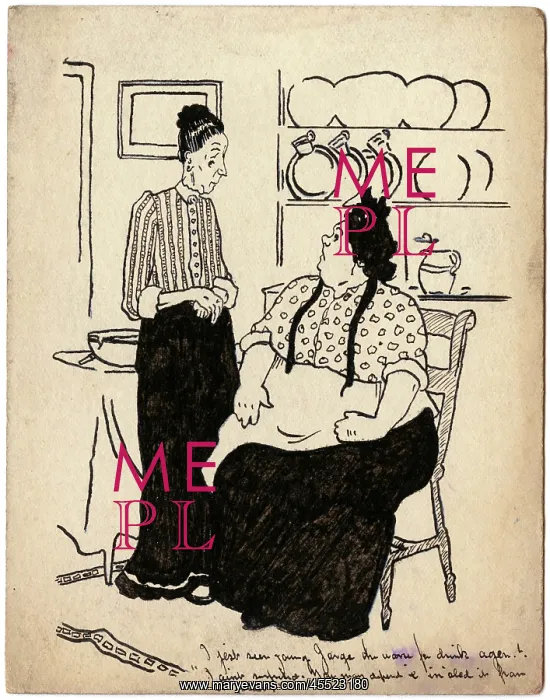 : Two women chatting in a kitchen : Two women chatting in a kitchen