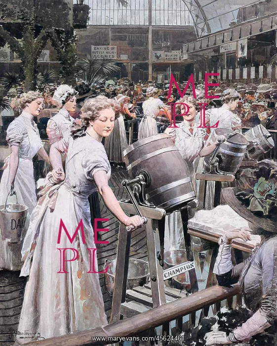  : Women churning buttermilk