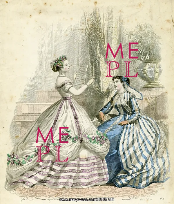  : Two women in crinoline dresses