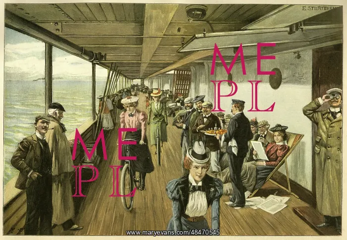  : Women cycling on board a ship