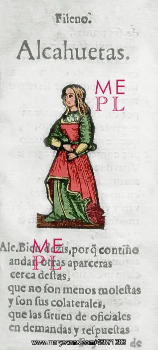 : Women dialog by Cristobal de Castillejo (ca.1490-1550). Engr : Women dialog by Cristobal de Castillejo (ca.1490-1550). Engr