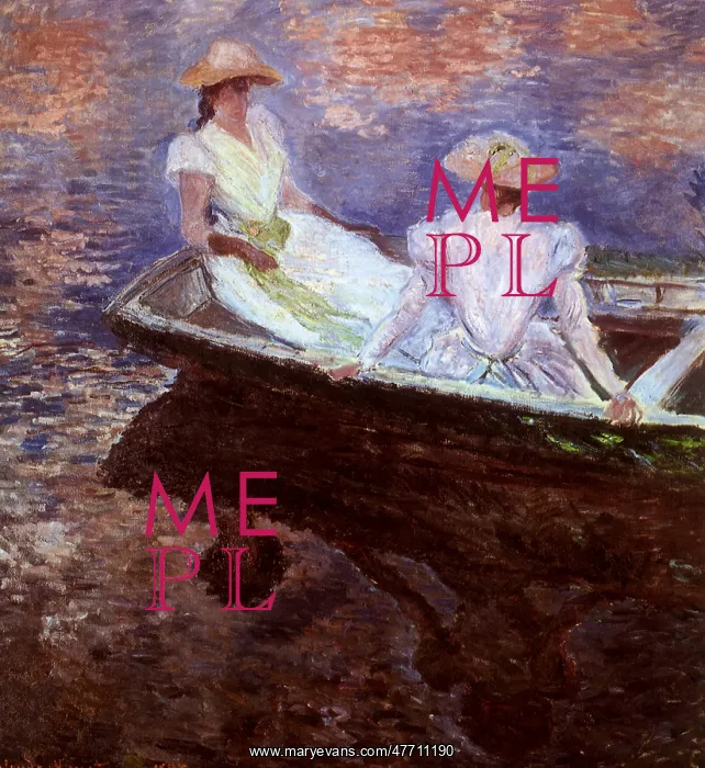  : Women Drift in Rowboat, by Monet