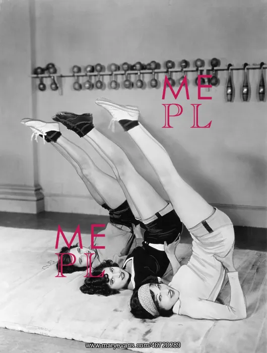 : Three women exercising : Three women exercising