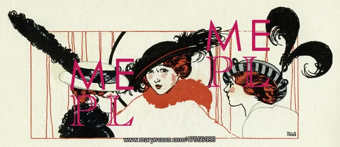 : Women with feathered hats 1913 : Women with feathered hats 1913