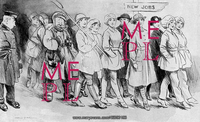 : Women finding themselves suddenly unemployed in 1918 : Women finding themselves suddenly unemployed in 1918
