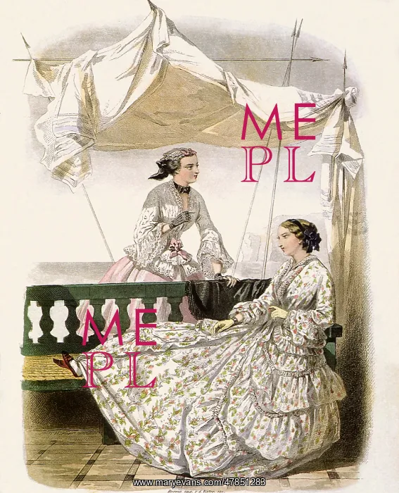  : Two Women in Floral White Dresses