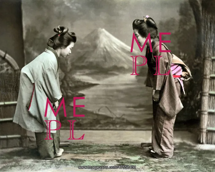  : Two women in formal greeting, Japan