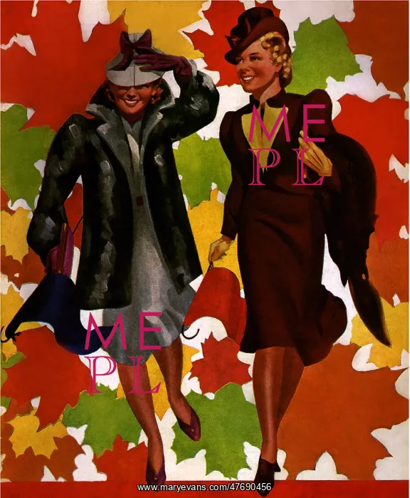 : Two Women and Leaf Motif
