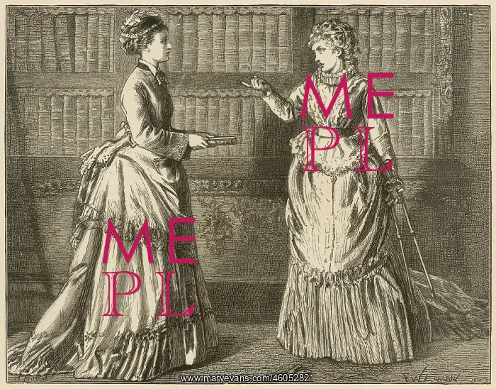 : Two women in a library : Two women in a library
