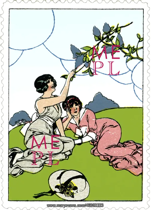 : Two women lying in grass : Two women lying in grass