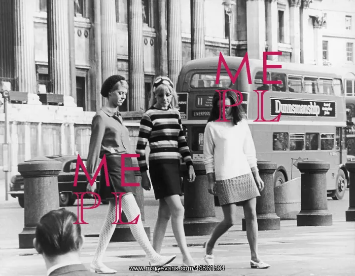 : Three women in Mini Skirts in the 1960s : Three women in Mini Skirts in the 1960s
