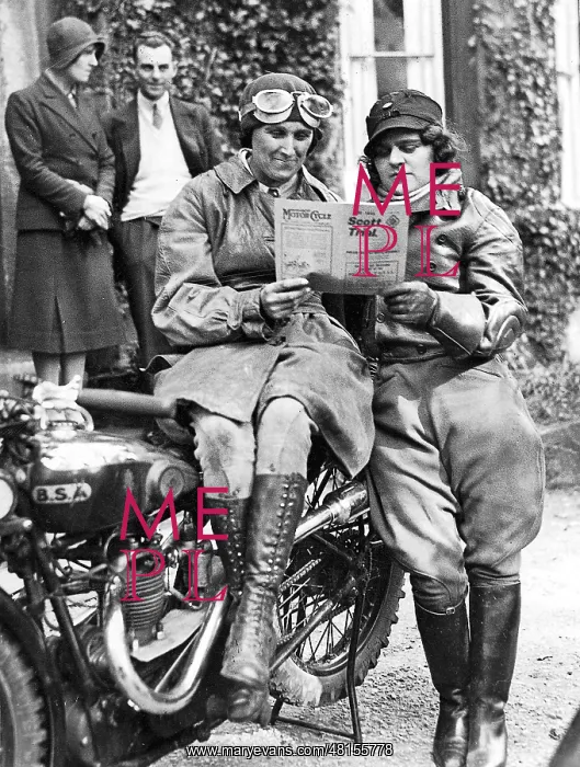 : Women at a motorcycle rally, 1932 : Women at a motorcycle rally, 1932