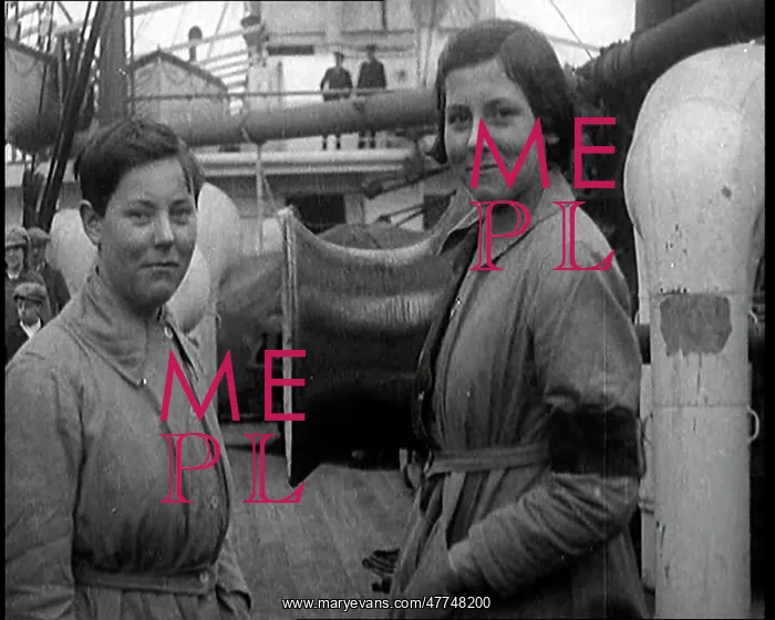 : Women Onboard A Large Ship. They Are Emigrating : Women Onboard A Large Ship. They Are Emigrating